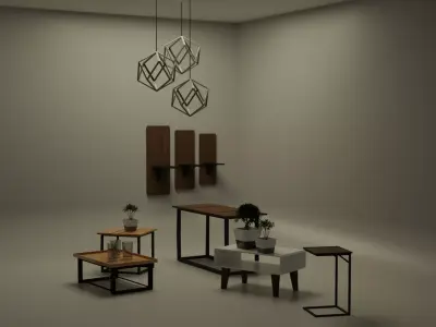 PACKAGE Minimalst Modern Furniture Free 3D model