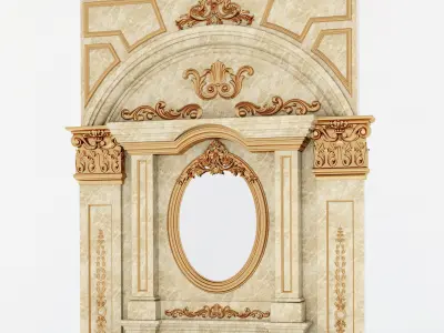 classical marble fireplace 6 3D model