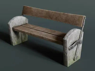 Reversible Bench Low-poly 3D model