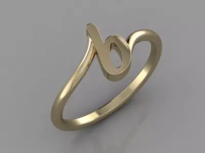 Alphabet Ring  B 3D print model
