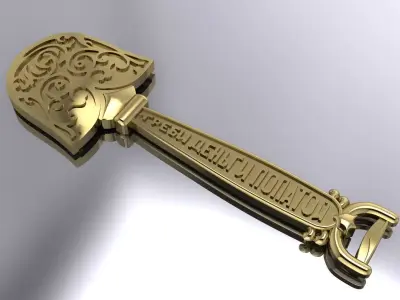 Shovel Jewelry Accessory Gold 3D print model