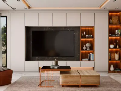 Modern Living Room  Interior Scene 3D model