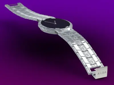 Watch silver with dial Free 3D model