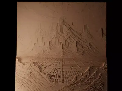 Salt Flats CNC 3d Print High Relief Sand Casting 3D print model