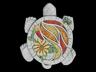 Glittering Turtle Stepping Stone Low-poly 3D model