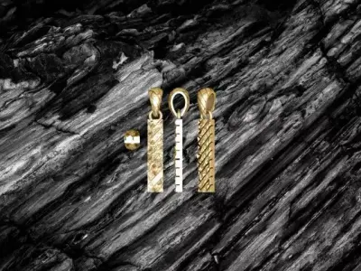 I Letter Alphabet Tiles Texture Pendant 3D Print Model 3D print model