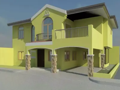 house complete revit project p8 3D model