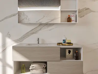 Bathroom furniture set 07 3D model