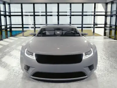 BLENDER EEVEE Brandless Sports GT shooting brake Low-poly 3D model