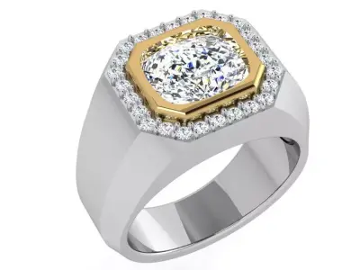 Octagonal Diamond Ring 4319 3D print model