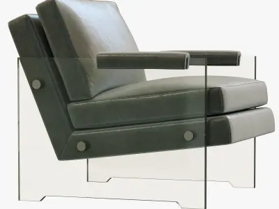 RH Modern Luca Leather Chair 3D model