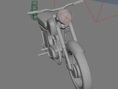moto 1 motorcycle in fog 3D model