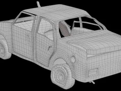 Violently-rusted Abandoned Car 3D model