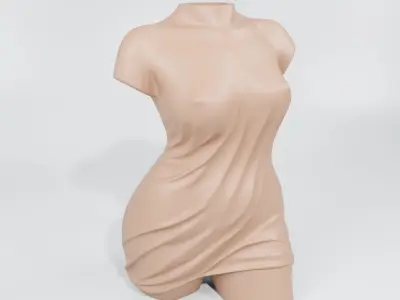 female wet drapery vase - Body plant pot  3D print model