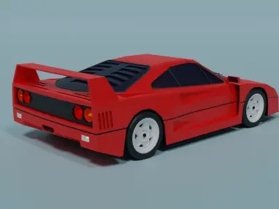 Ferrari F40 Low-poly 3D model