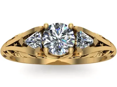 Solitaire Ring A52 3D print model