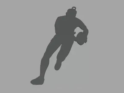 Rugby Key Ring Chain 01 Low-poly 3D model