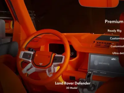 Land Rover Defender with HD Interior 3D model