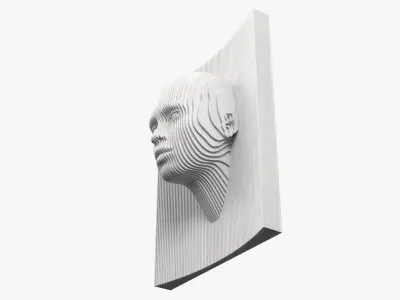 Modern Parametric Human Head Wall Art 3D model