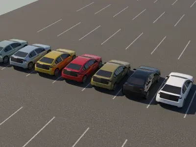 R3DP Low-Poly PBR American Cars - Chevy Volt EV Low-poly 3D model