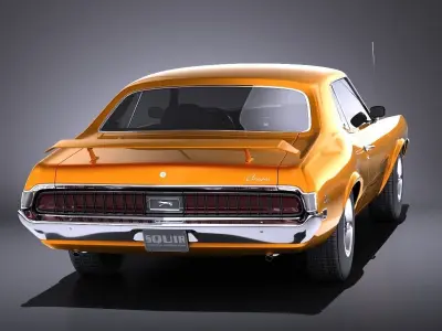 Mercury Cougar 1970 VRAY 3D model