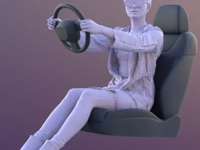 Laura 10566 - Driving Casual Woman Low-poly 3D model