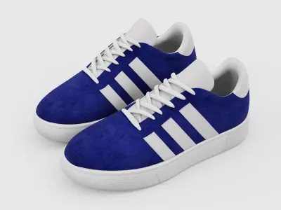Sneakers Adidas Gazelle Style - Generic Shoes Blue Low-poly 3D model
