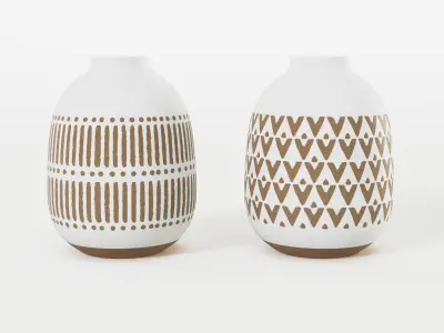 Ceramic Flower Vase 3D model