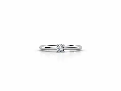 ZDR094 solitaire diamond engagement ring gold 3D print model