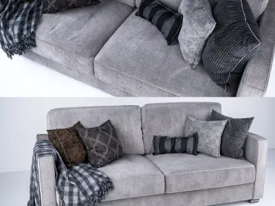 Modern Sofa 2 Seats Longue 3D model 3D model