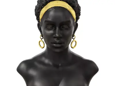 Black bust of an African woman 3D model