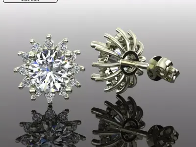 Women Diamond Earrings 3D print model