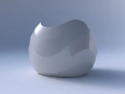 Bowl Spheric wavy with horizontal sections 3D print model