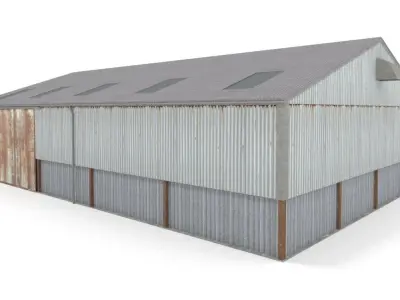 Farm shed  Low-poly 3D model