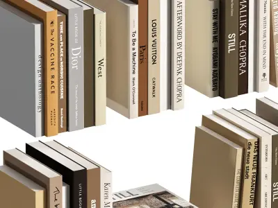 Book set1 Low-poly 3D model