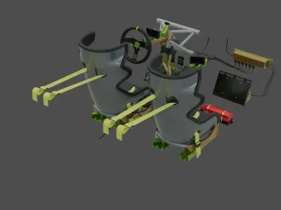 Highpoly Rally car interior parts 3D model