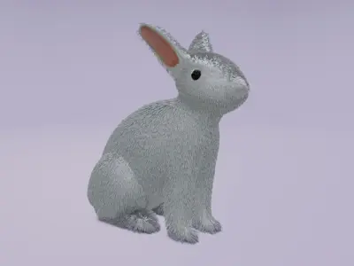 White Rabbit - Coelho Branco Low-poly 3D model