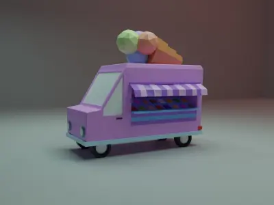 Food Cars Low-poly 3D model