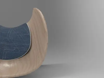 Poka Stool Low-poly 3D model