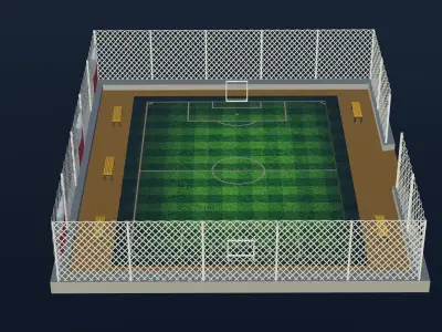 Soccer Stadium - Poland Low-poly 3D model
