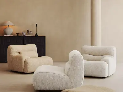 Mid Century interior scene 3D model