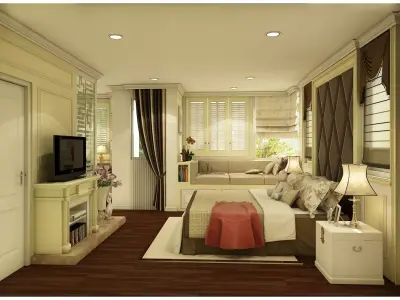 Bedroom for work and get dressed 3D model