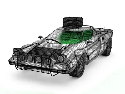 Lancia Stratos rally version 3D model