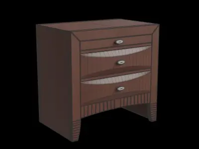 2 Drawer Nightstand Side Table 3D model