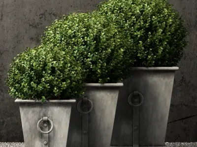 Restoration Hardware estate zinc ring square planters 3D model