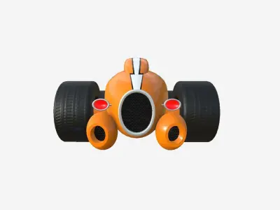 Cartoon Kart B07 Orange - Vehicle Racing Design Low-poly 3D model
