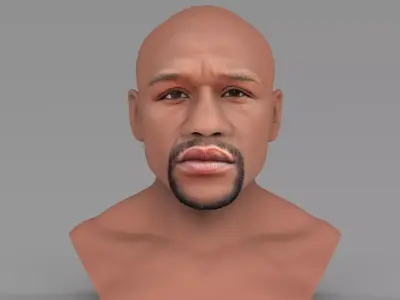 Floyd Mayweather bust ready for full color 3D printing 3D print model