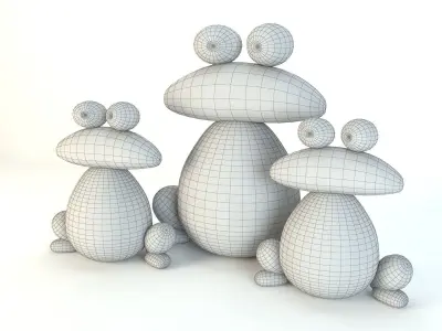 Frogs three 3D model