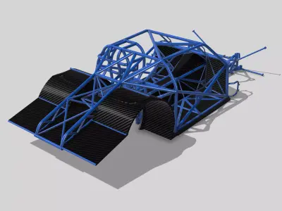 1967 Nova PROMOD tubular Chassis with floors tubs N firewall 3D print model