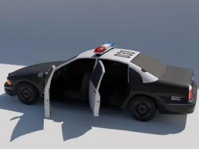 Police Car Low-poly 3D model